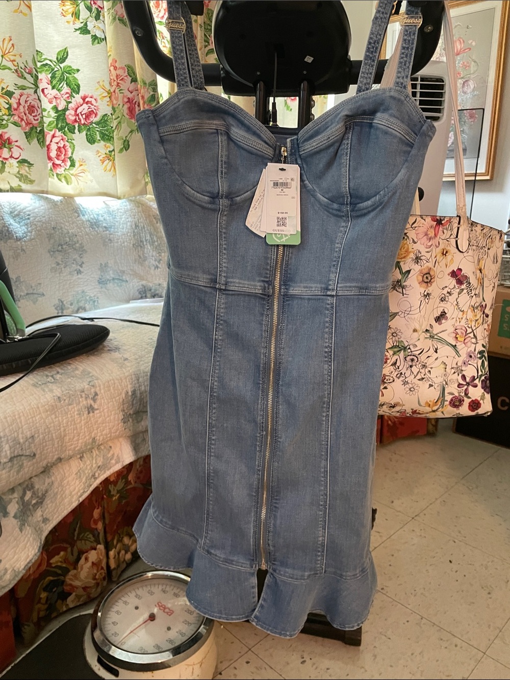 Guess Denim Mini Dress in Light Blue